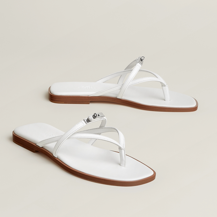 Hermes Miss Sandal Beyaz Kadın Parmak Arası Terlik (Premium)
