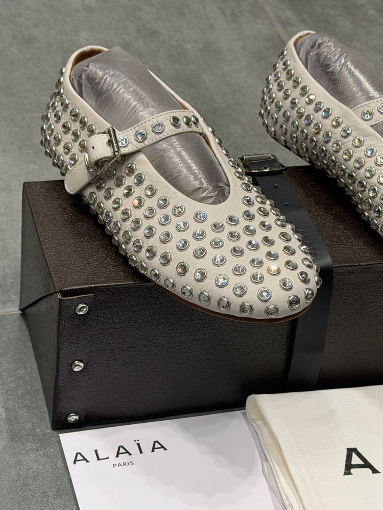 ALAÏA STRASS LAMBSKIN BALLET FLATS (Premium)