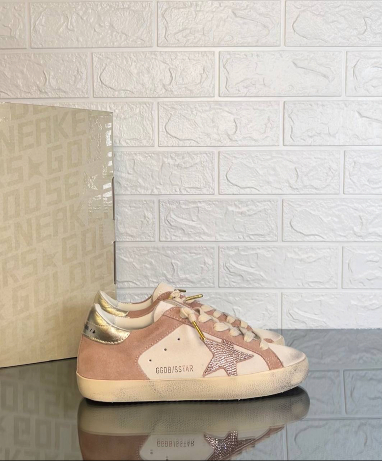 Golden Goose Kadın Super Star Krem Pembe Sneaker (İthal)