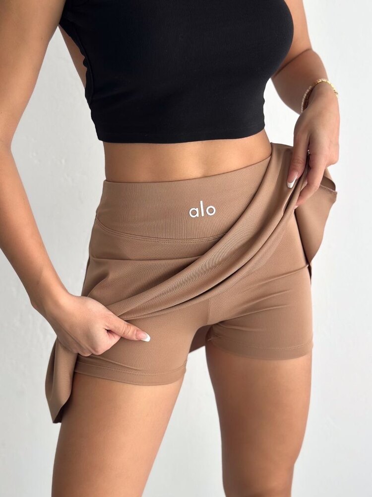 Alo Yoga Şortlu Tayt Etek Latte (OUTLET)