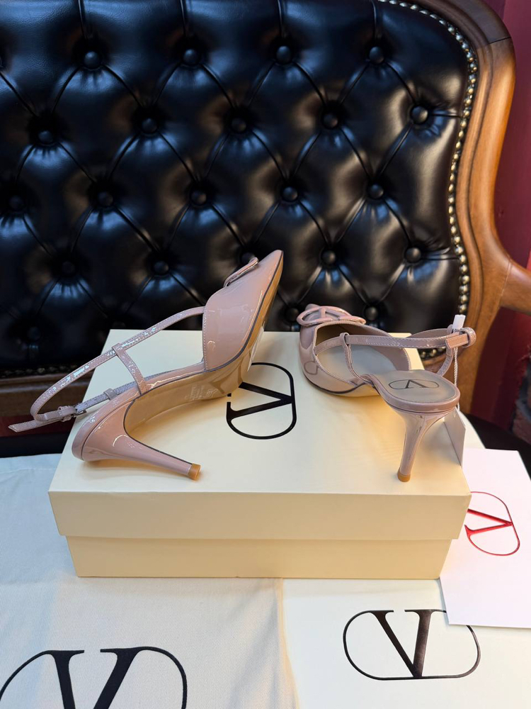 Valentino VLogo Signature slingback pumps Rugan Pembe (Premium)
