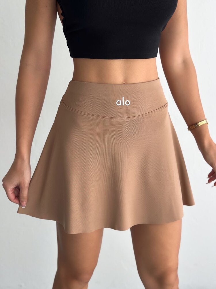 Alo Yoga Şortlu Tayt Etek Latte (OUTLET)