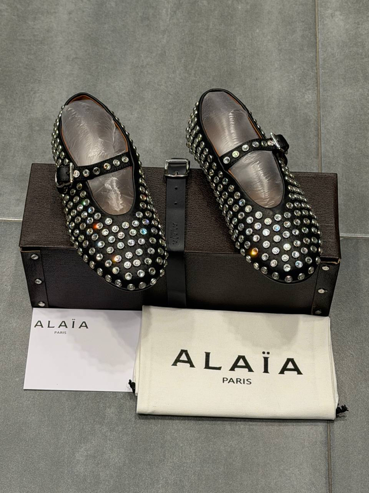 ALAÏA STRASS LAMBSKIN BALLET FLATS (Premium)