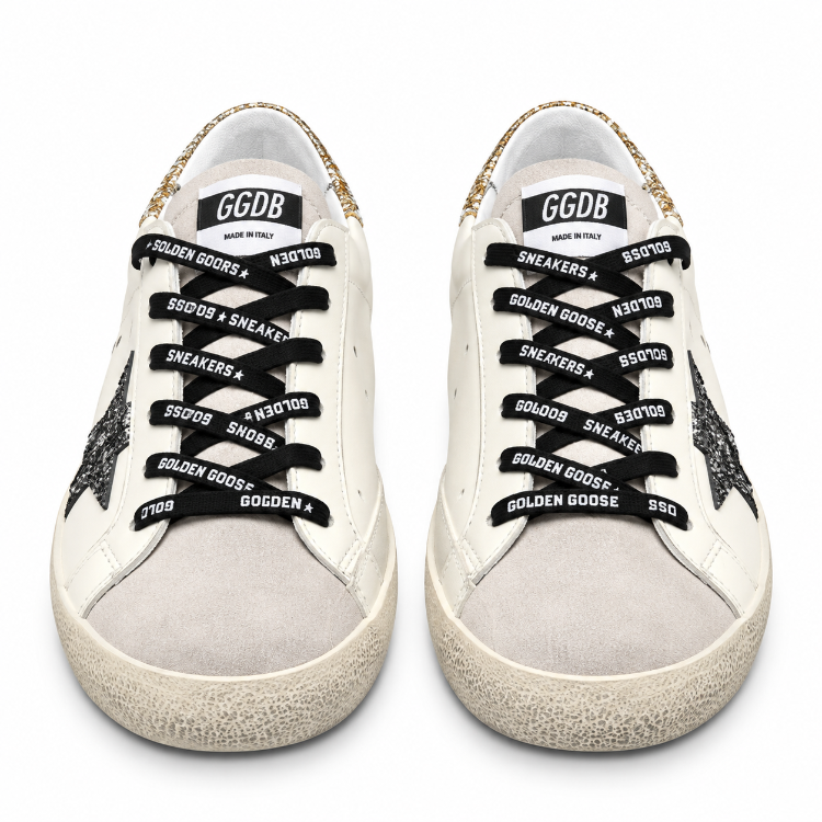 Golden Goose Super-Star Glitter | Kadın Sneaker – Beyaz / Siyah / Gold
