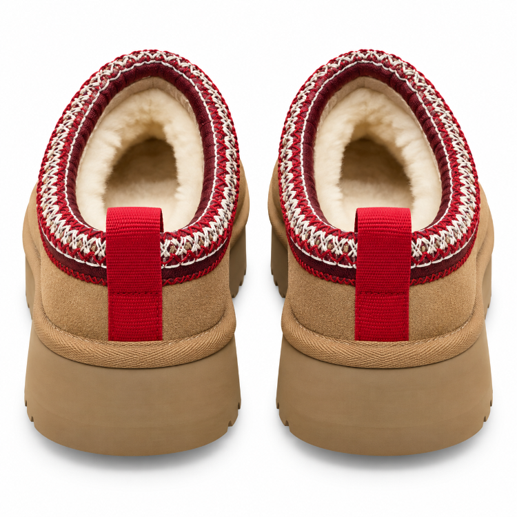 UGG Tasman Platform Chestnut Red | Kadın Terlik