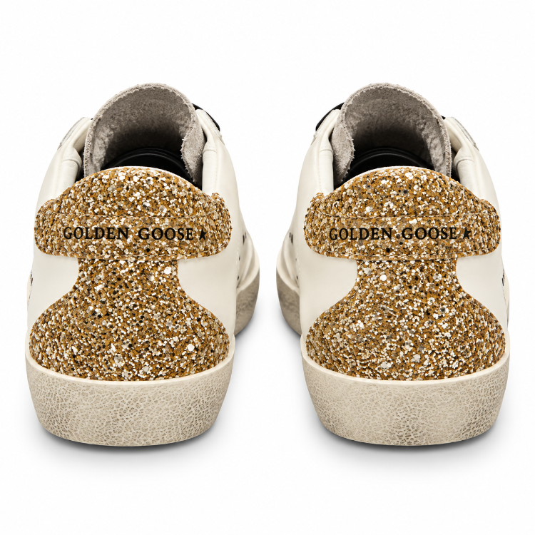 Golden Goose Super-Star Glitter | Kadın Sneaker – Beyaz / Siyah / Gold