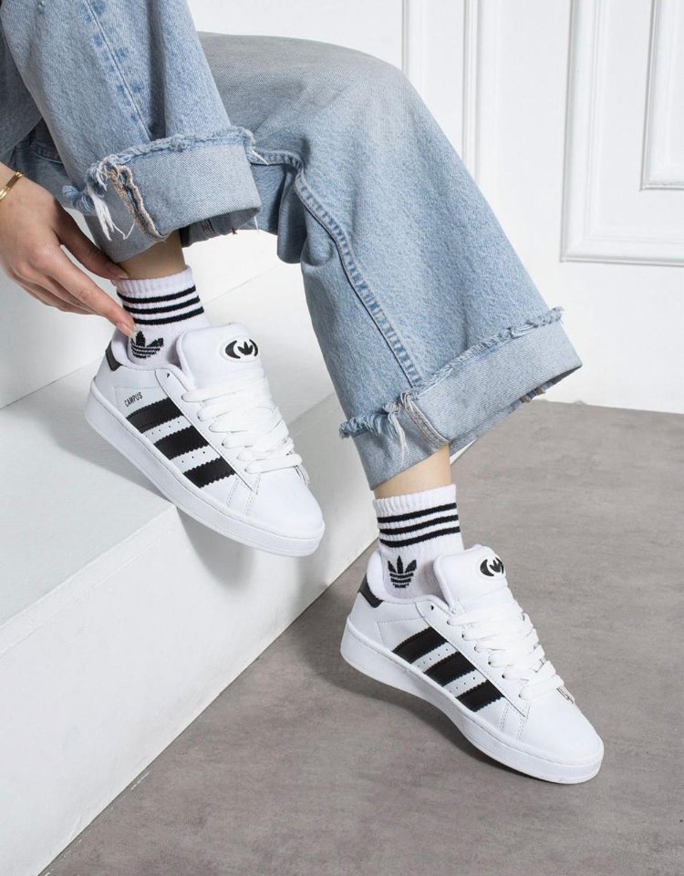 Unisex Campus Günlük Sneaker – Beyaz-siyah