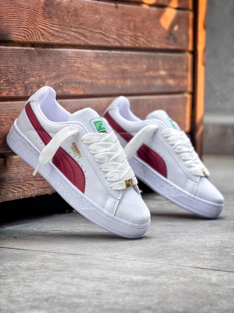  Puma Beyaz Bordo Detaylı Sneaker – Sportif & Şık 36-40