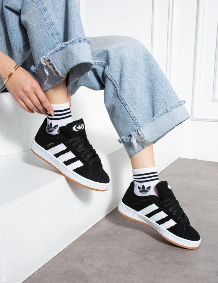 Unisex  Campus Günlük Sneaker – siyah Beyaz 
