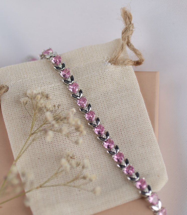 Pembe Taş Silver Bileklik