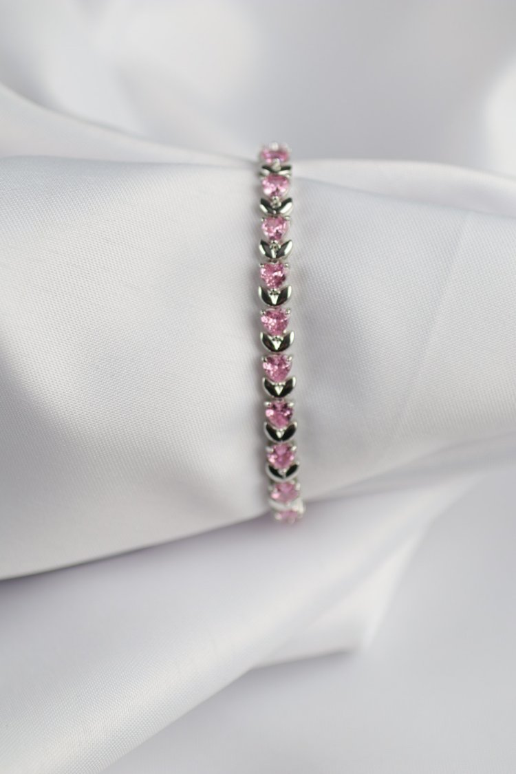 Pembe Taş Silver Bileklik
