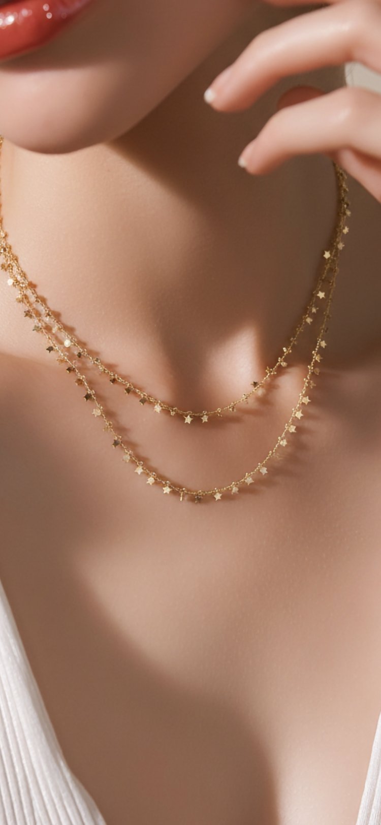 Gold Kaplama İkili Yıldız Kolye