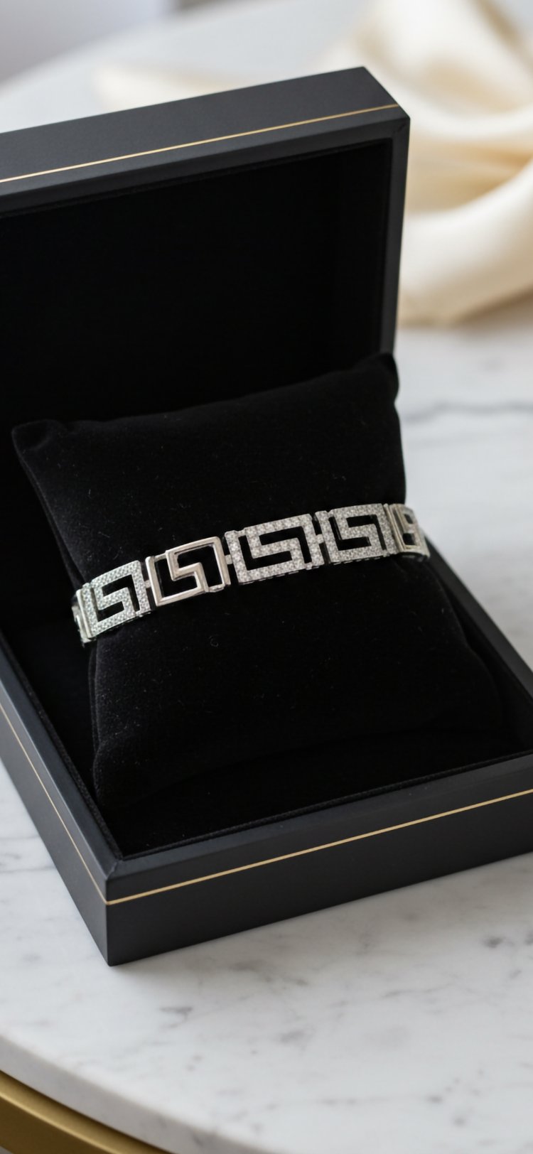 Taş Detaylı Silver Bileklik