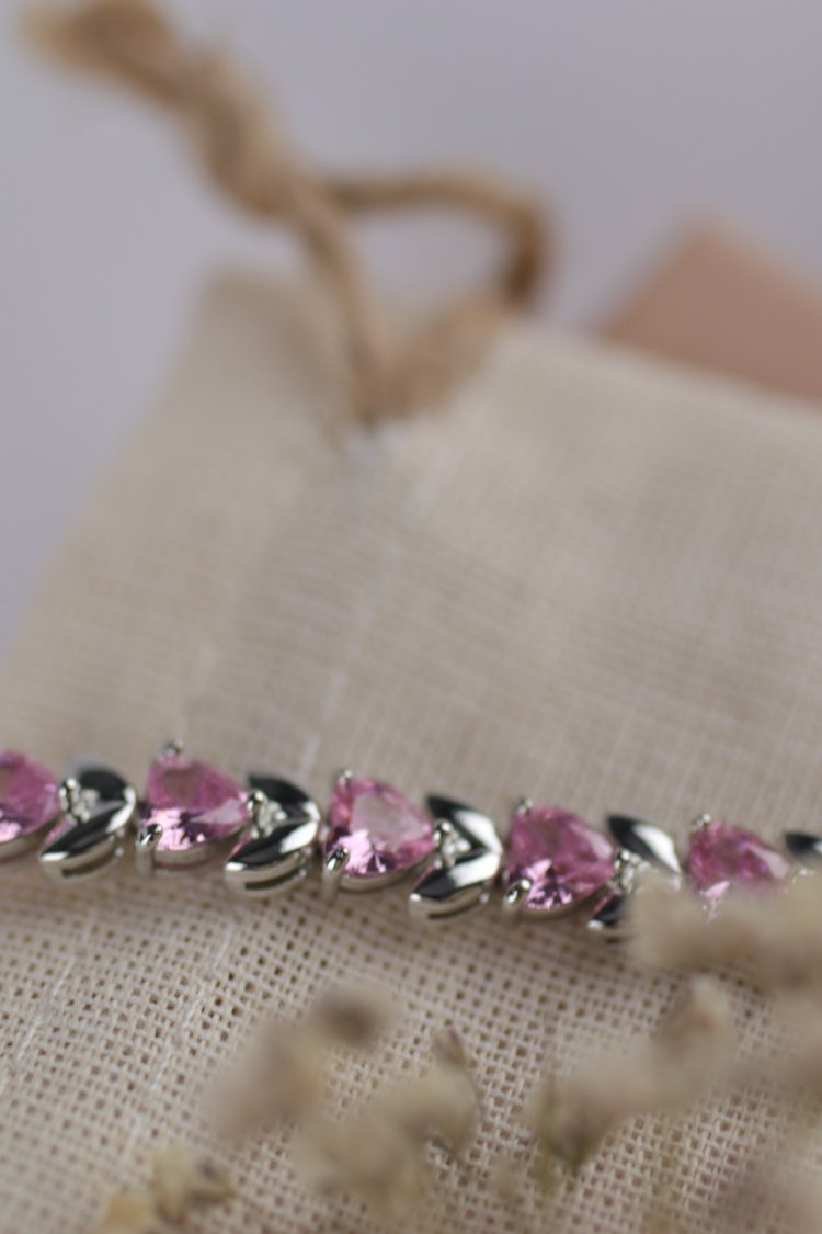 Pembe Taş Silver Bileklik