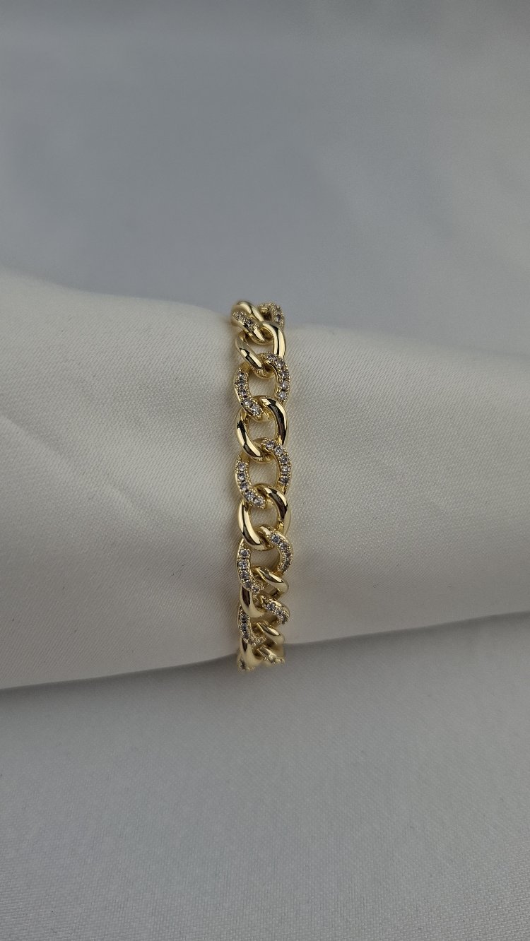Işıltılı 14k Gold Zincir Bileklik