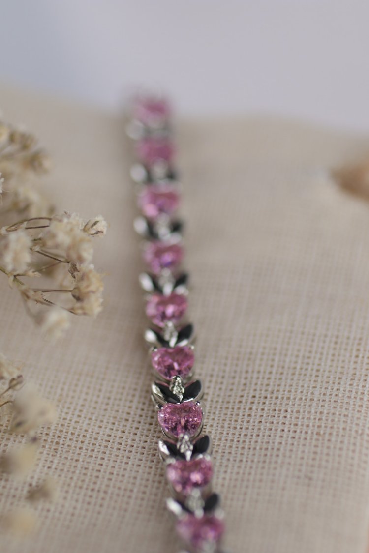 Pembe Taş Silver Bileklik