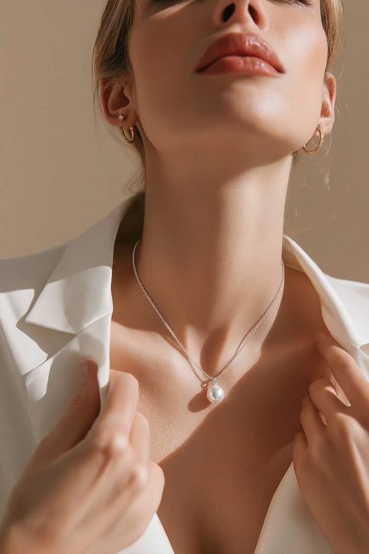 İnci Tanesi Silver Kolye