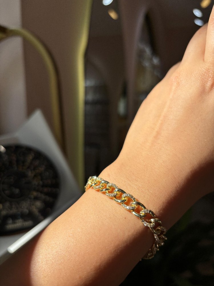Işıltılı 14k Gold Zincir Bileklik