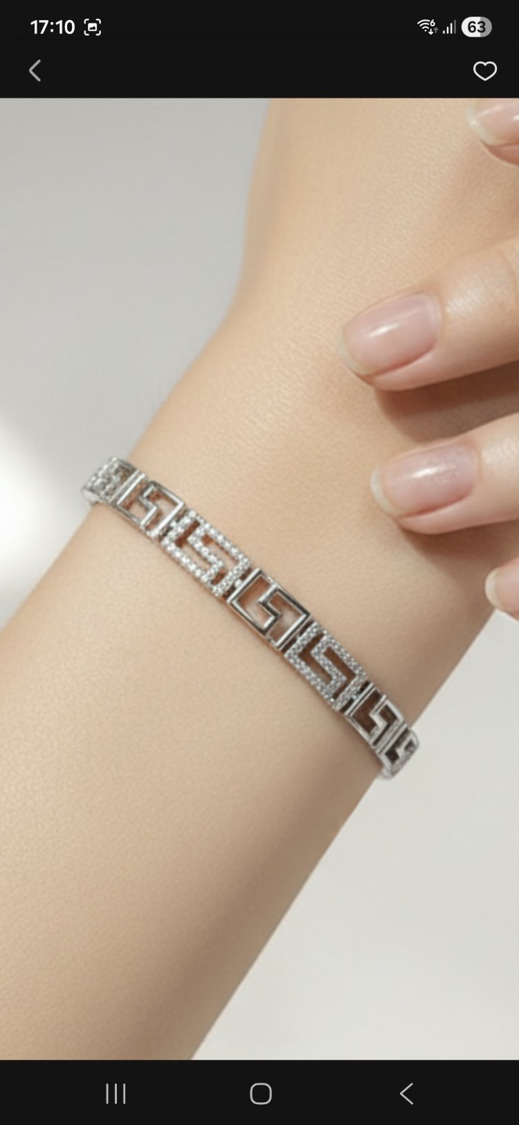 Taş Detaylı Silver Bileklik