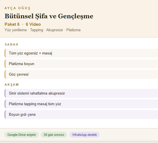 PAKET 6: Yüz Yenileme & Tapping Paketi (6 Video)