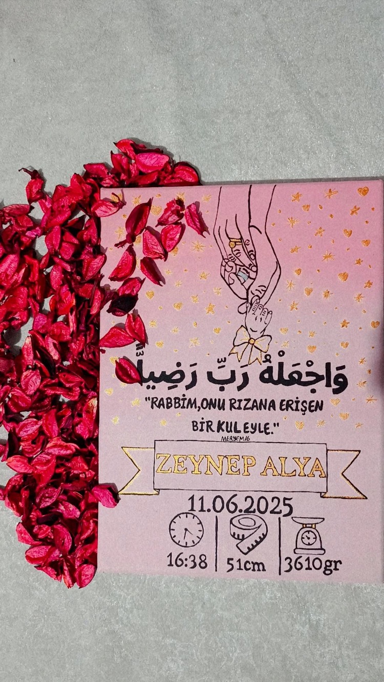 Yenidoğan İlk Künye Prenses Bebek Tablosu