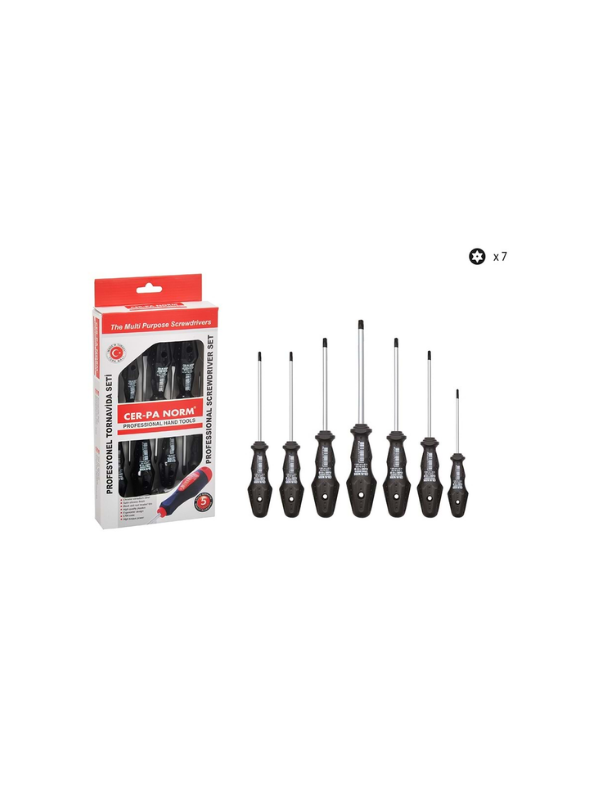 CER-PA NORM KLASS DELİKLİ TORX TORNAVİDA SET 7'Lİ