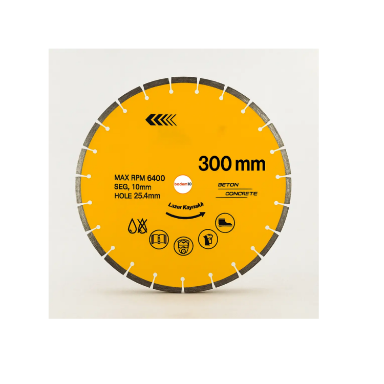 Beton Kesme Testere Lazer Kaynaklı 300 x 25.4 x 10mm