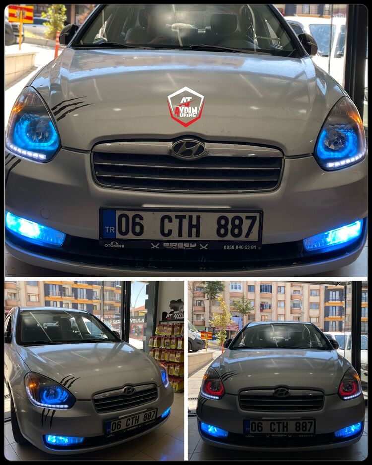 HYUNDAİ ACCENT ERA / U TİP ANGEL SETİ 64 RENK TELEFON KONTROLLÜ