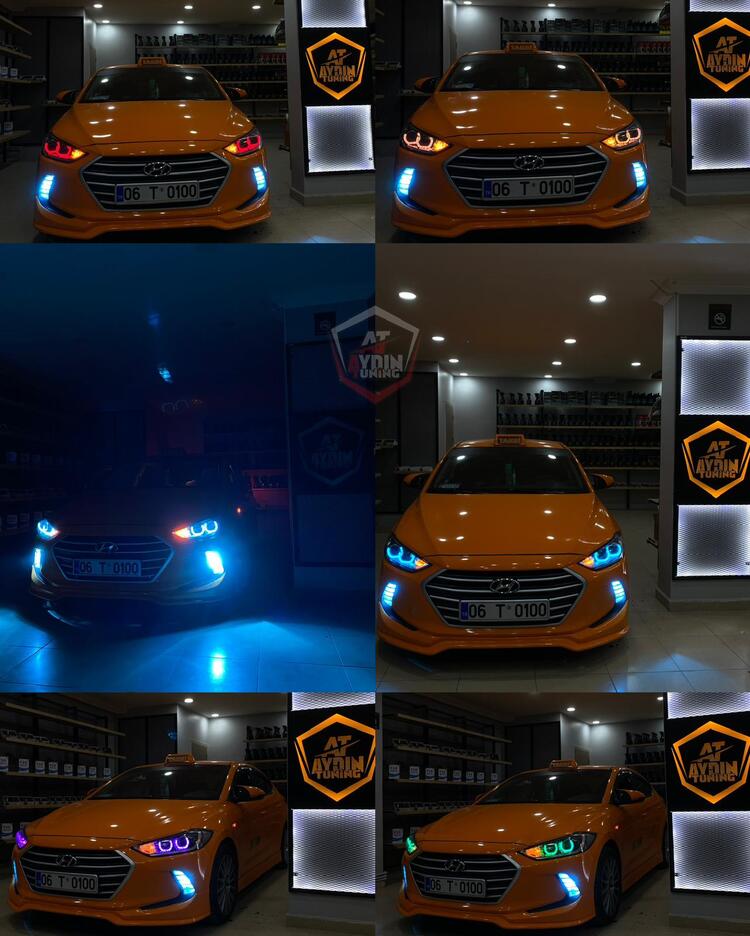 HYUNDAİ ELANTRA / 4LÜ U TİP ANGEL SETİ 64 RENK TELEFON KONTROLLÜ