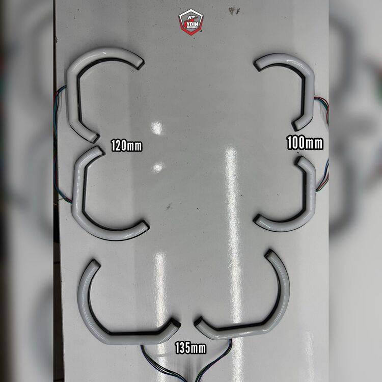 HER ARACA UYUMLU FAR İÇİ L TİP ANGEL 64 RENK TELEFON KONTROLLÜ 120MM