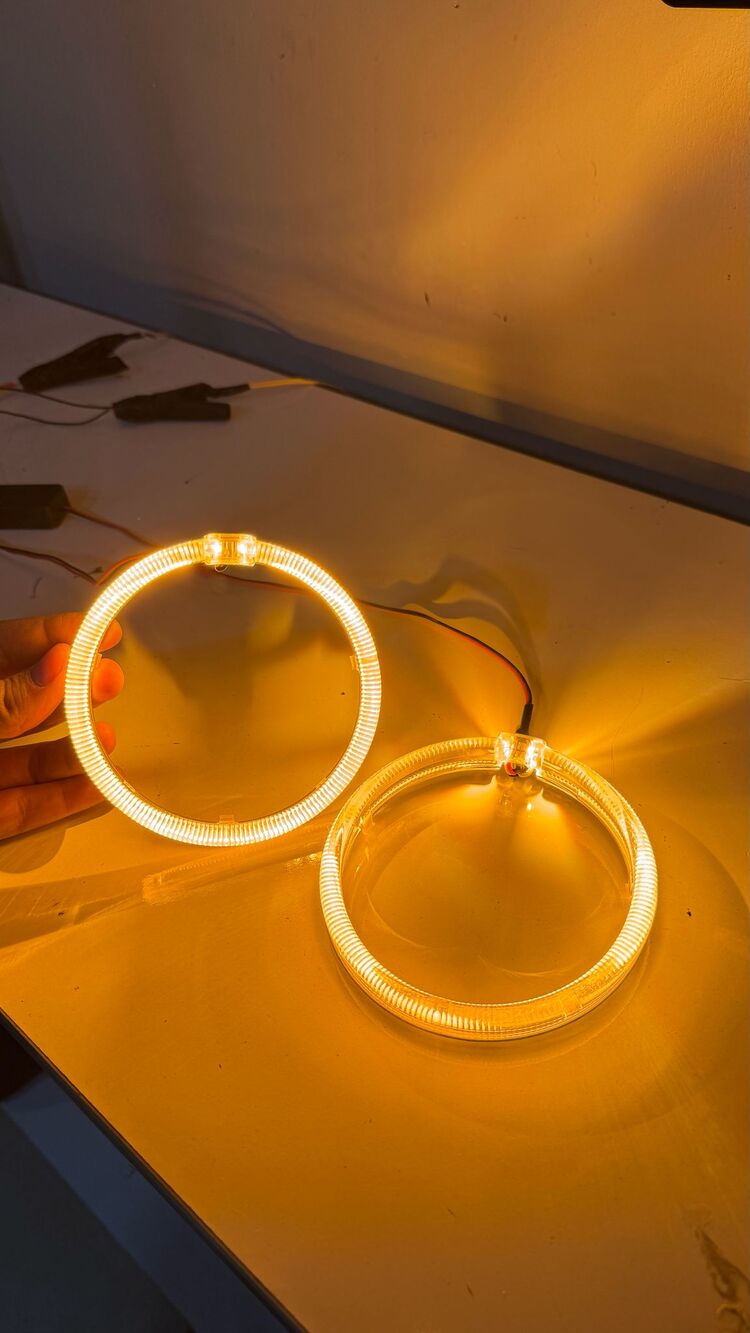 HER ARACA UYUMLU BEYAZ + AMBER ÇİFT RENK KRİSTAL ANGEL 105MM