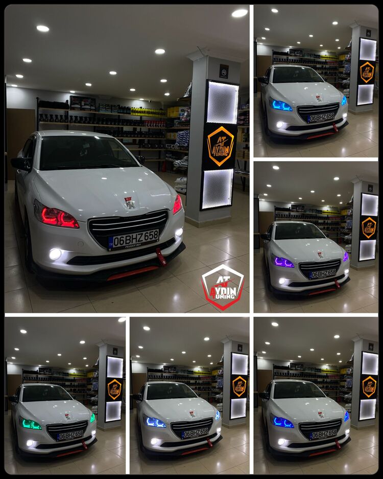 PEUGEOT 301 / 4LÜ L TİP ANGEL SETİ 64 RENK TELEFON KONTROLLÜ