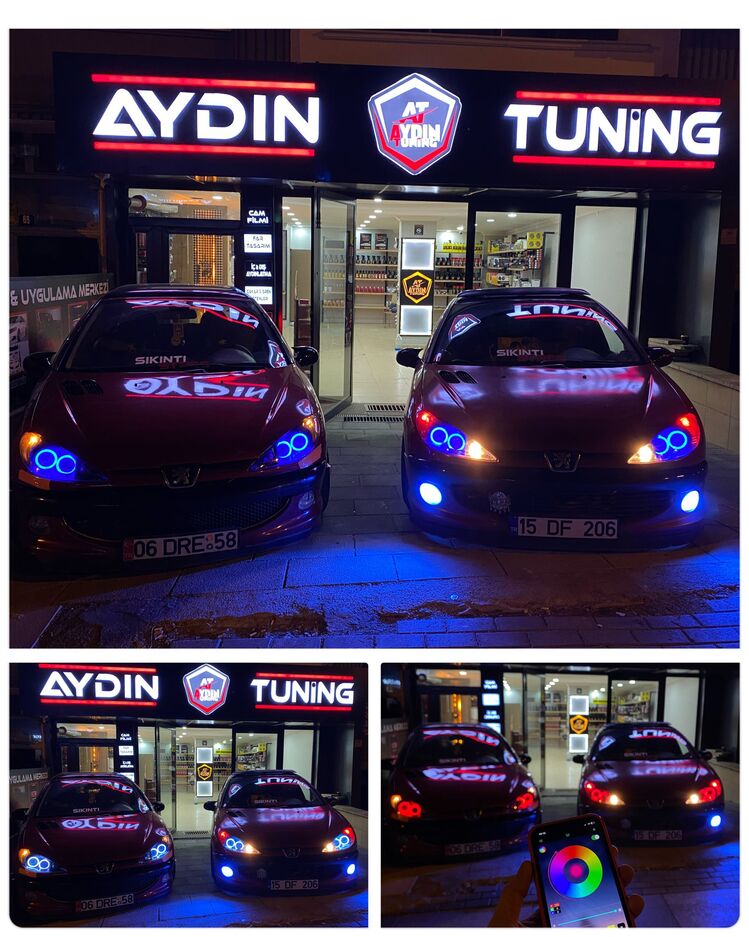 PEUGEOT 206 / 4LÜ O TİP ANGEL SETİ 64 RENK TELEFON KONTROLLÜ