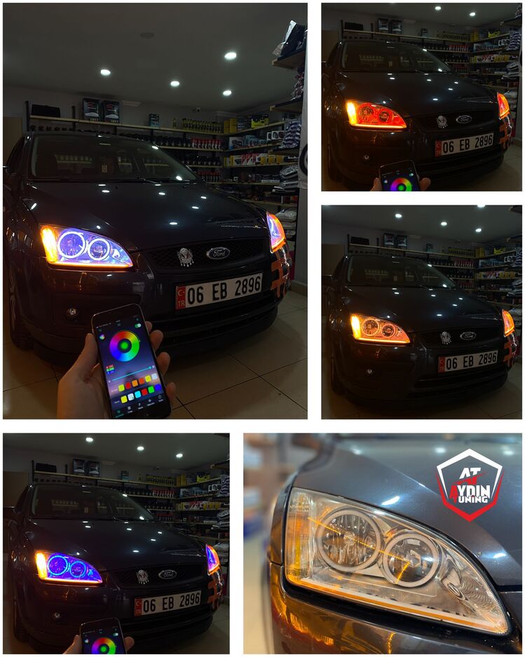 FORD FOCUS 2 / 4LÜ O TİP ANGEL SETİ 64 RENK TELEFON KONTROLLÜ