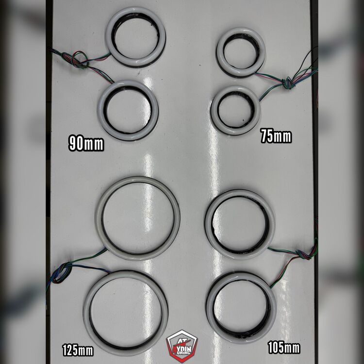 HER ARACA UYUMLU FAR İÇİ O TİP ANGEL 64 RENK TELEFON KONTROLLÜ 90MM