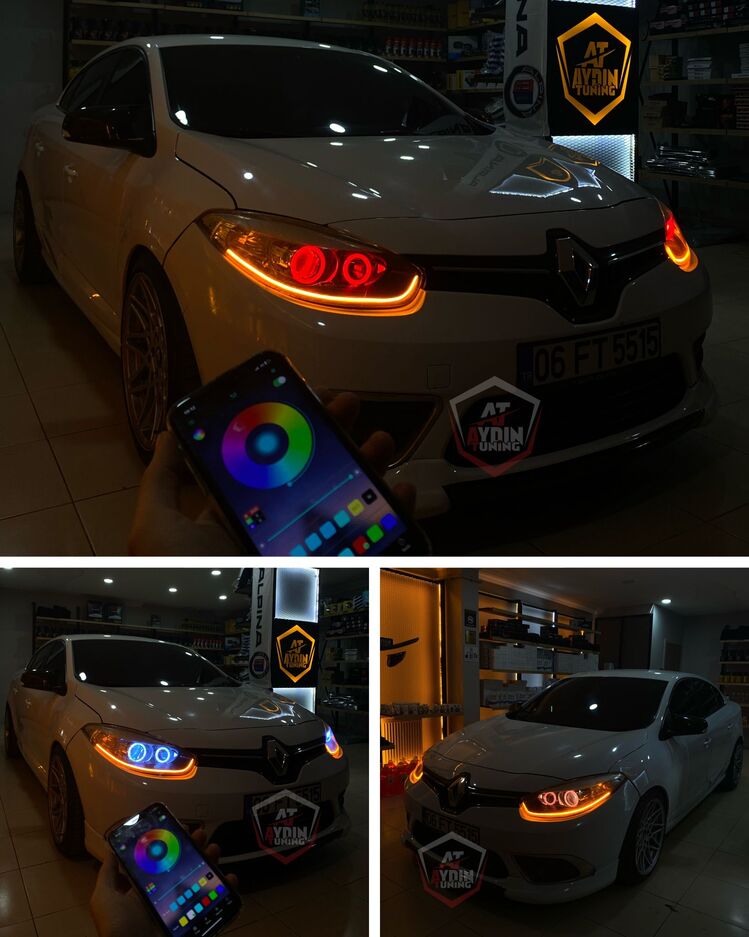 RENAULT FLUENCE / 4LÜ O TİP ANGEL SETİ 64 RENK TELEFON KONTROLLÜ