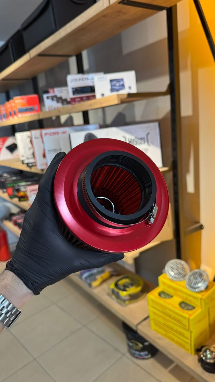 HER ARACA UYUMLU AÇIK HAVA FİLTRESİ KIRMIZI 9MM