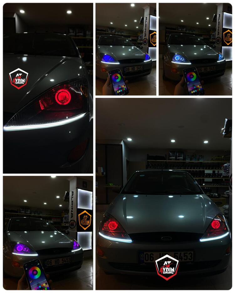 FORD FOCUS 1 MAKYAJSIZ KASA / O TİP ANGEL SETİ 64 RENK TELEFON KONTROLLÜ