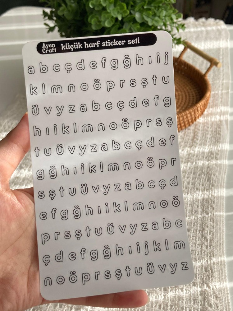 Şeffaf Küçük Harf Sticker Seti