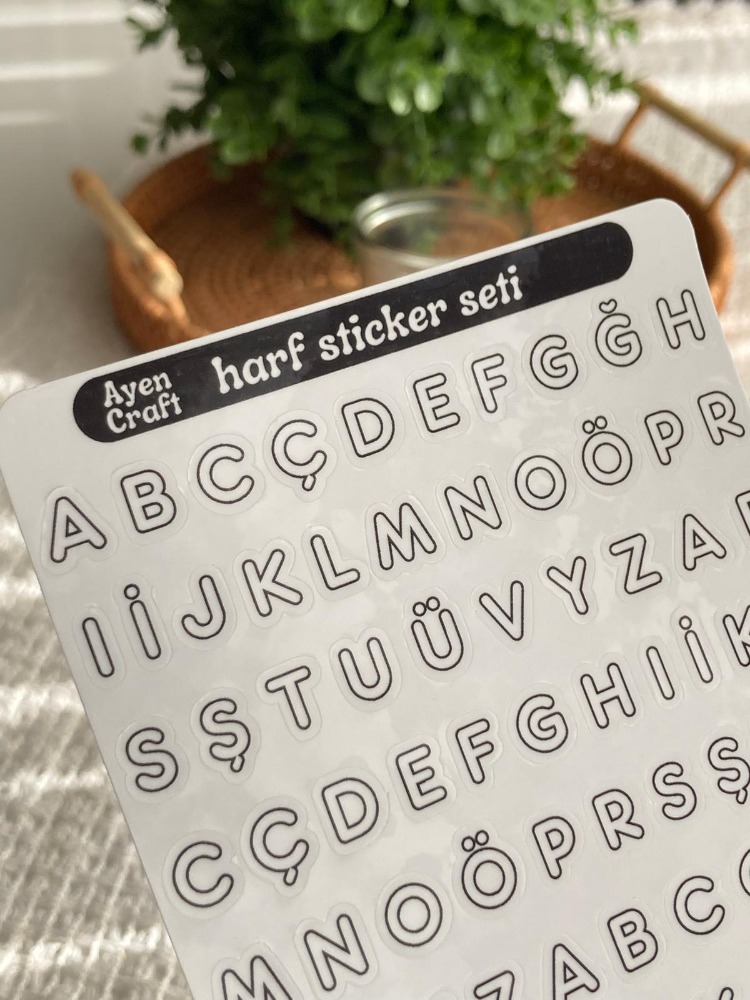 Şeffaf Büyük Harf Sticker Seti