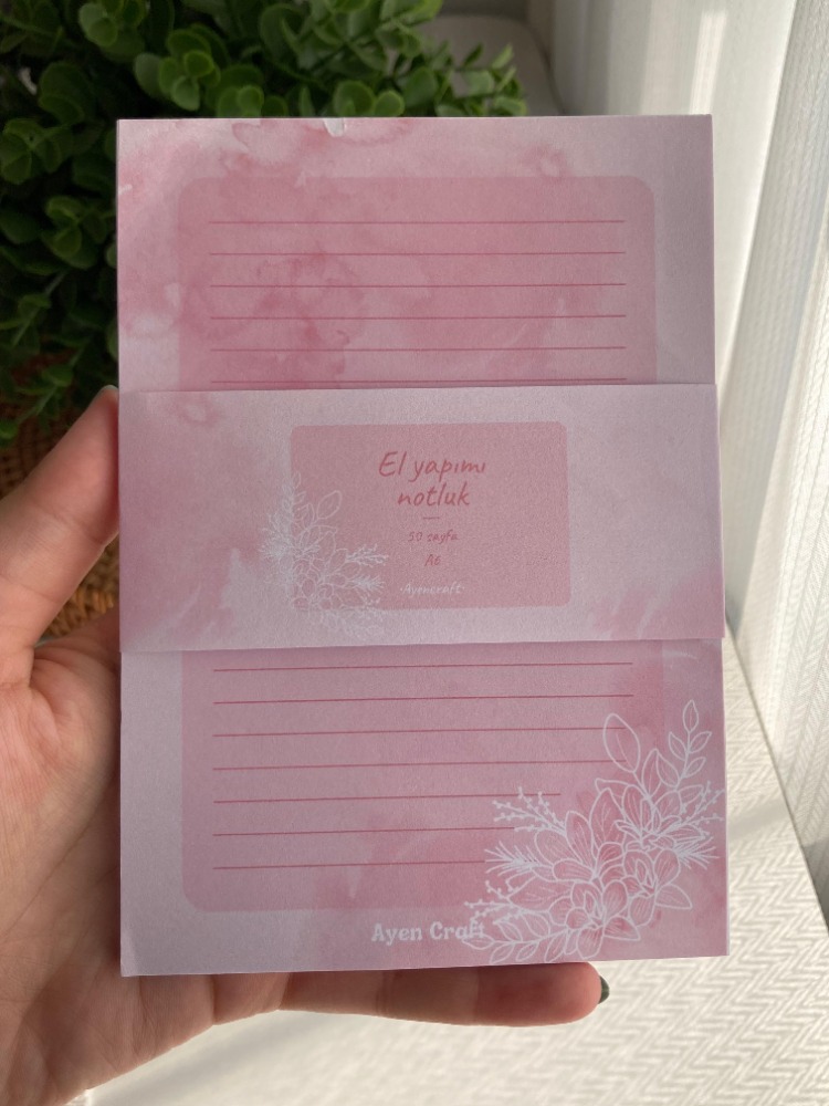 A6 Pink Flower Notepad