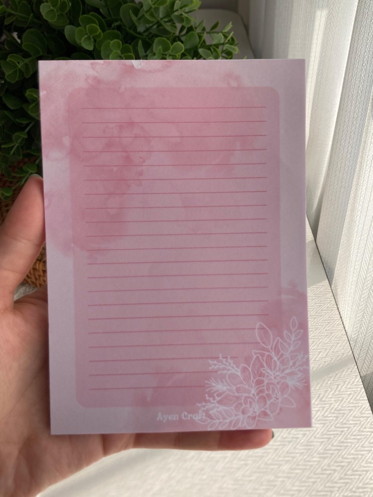 A6 Pink Flower Notepad