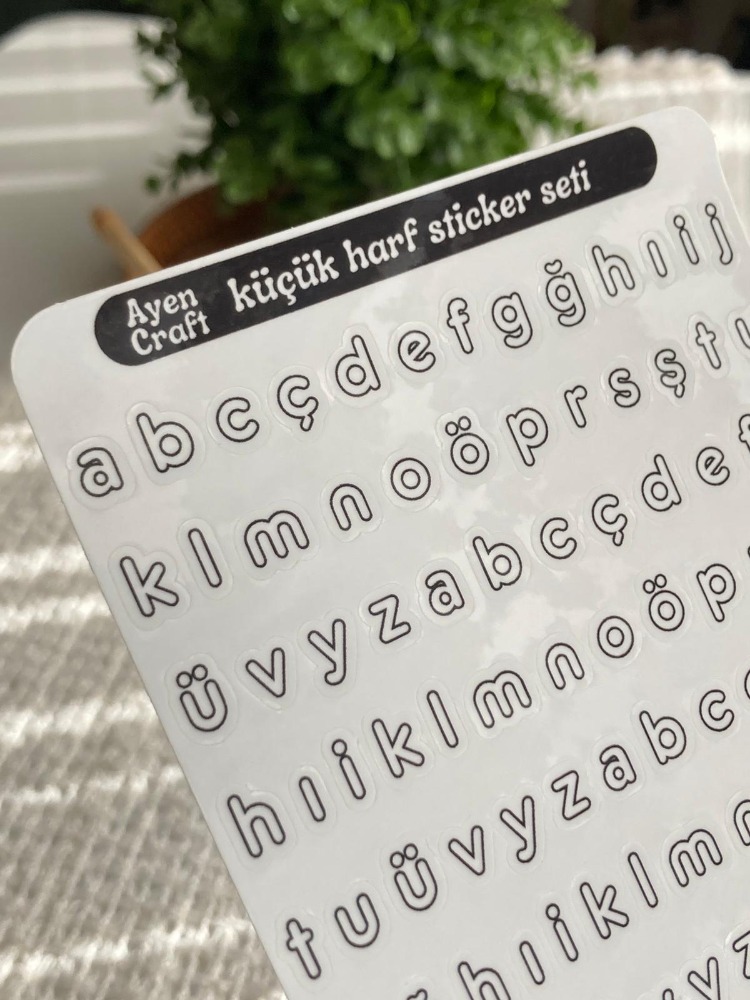 Şeffaf Küçük Harf Sticker Seti