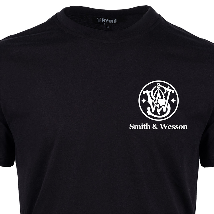 Mini Smith & Wesson Baskılı Tişört Siyah