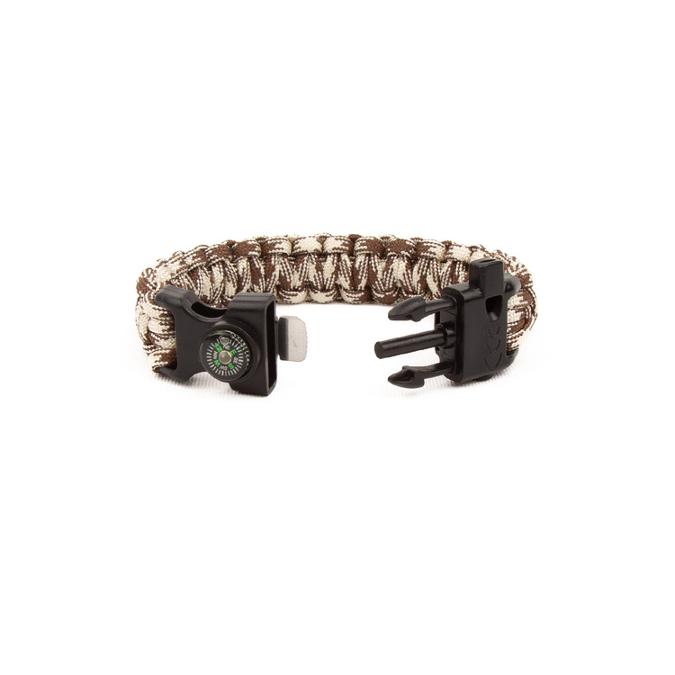 Paracord Hayatta Kalma Bilekliği - Kahve Bej Kamuflaj