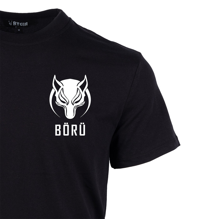 Börü Baskılı Tişört Siyah