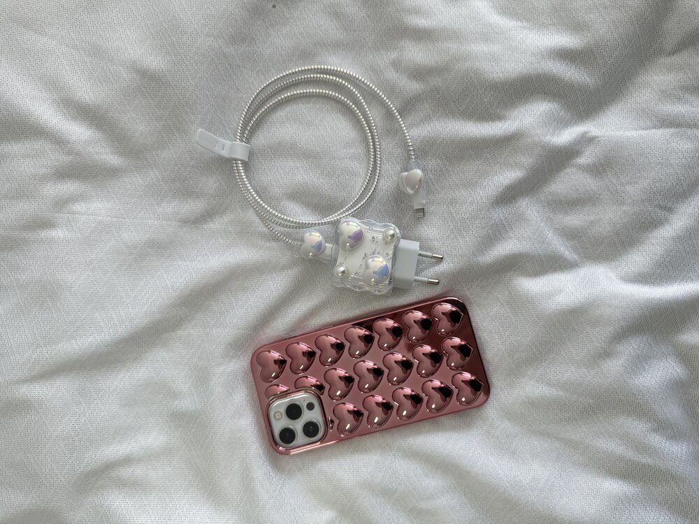 Aşk Perisi Kalpli Rose Gold Kılıf seti