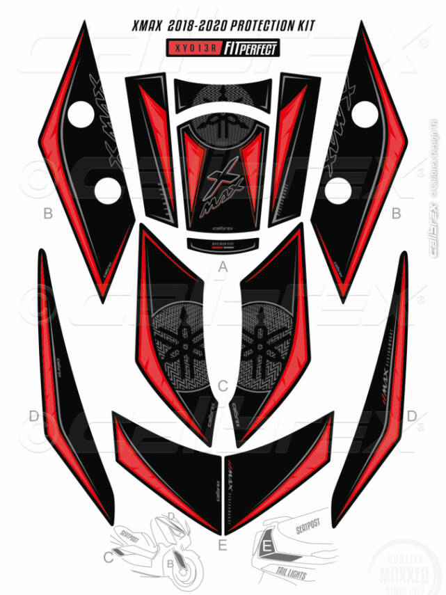 YAMAHA XMAX FULL TANKPAD SET 2018-2020