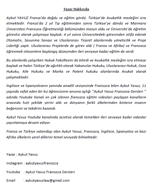 FRANSIZCA KELİMELER KİTABI ( A2 SEVİYESİ)