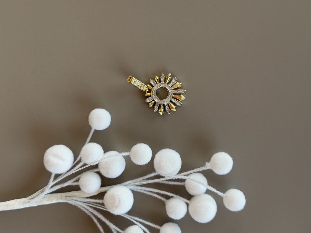 Çelik Gold Taşlı Yuvarlak Charm 